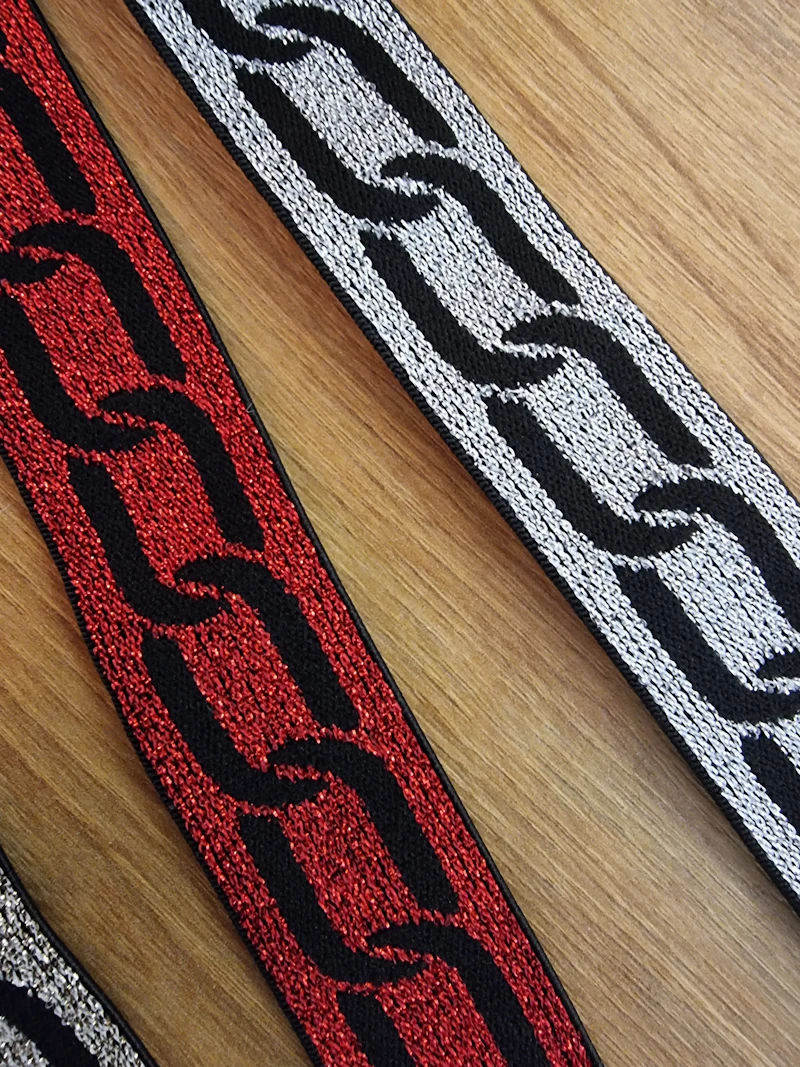 Elastic Band Chain, 25mm breit mit Glitzer