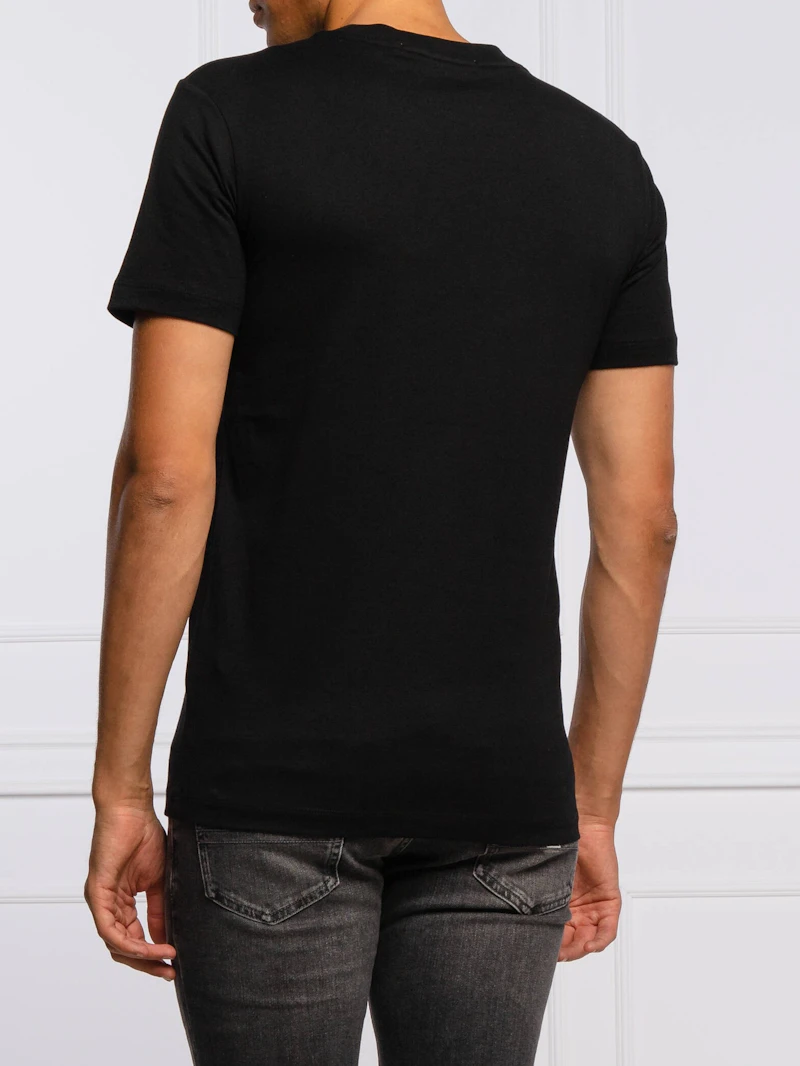 CLAVIN KLEIN JEANS  -  T-SHIRT NOIR LOGO VELOURS