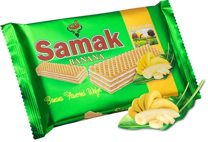 Samak Banana Flavour Wafers Extra Quality