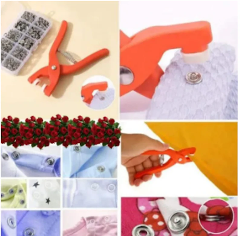 Share button Tool Sewing TICH Buttons Hollow Solid Prong Press Studs Snap Fastener