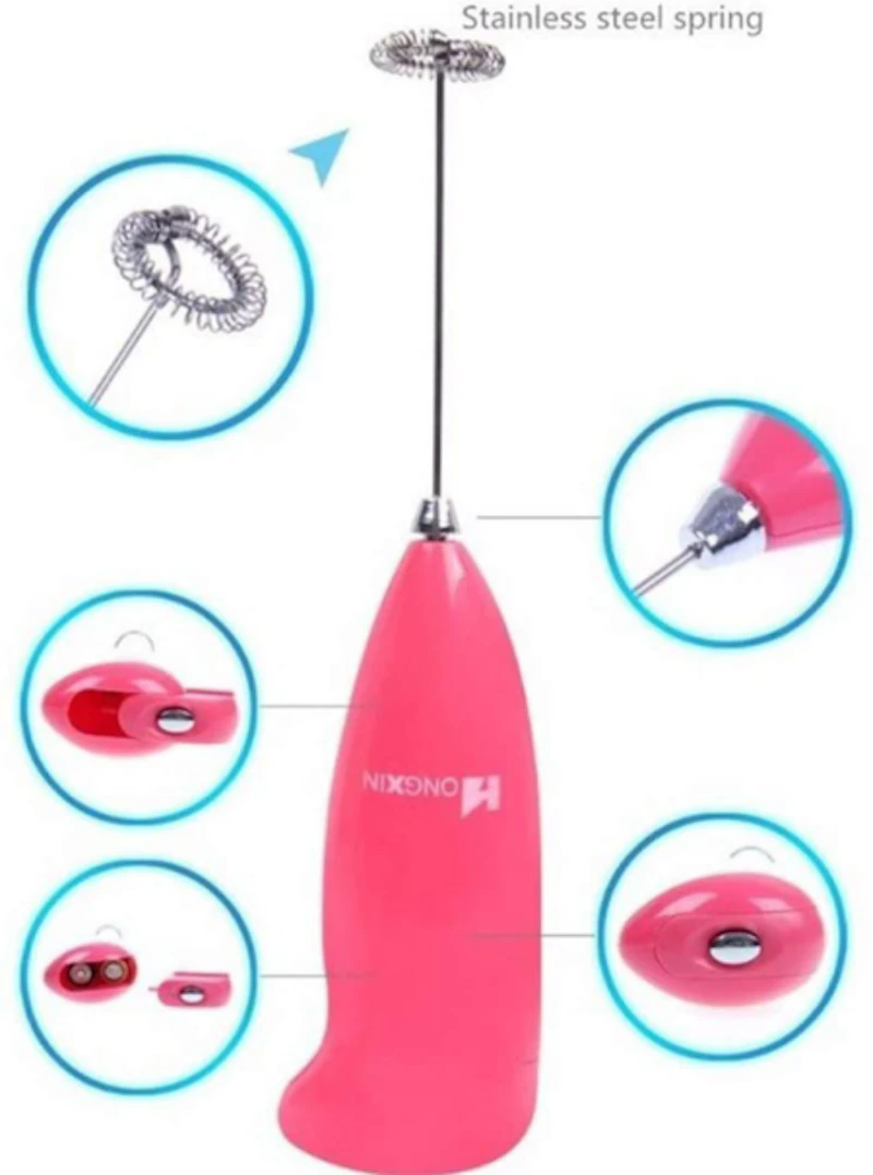 Electric Egg Beater Milk Drink Coffee Whisk Mixer Foamer Mini Handle Stirrer Practical Cooking Tool Kitchen Mini Whisk(random Color) ₨257