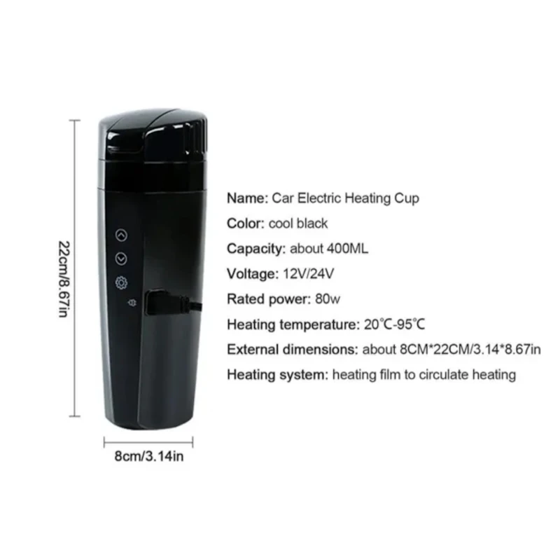 Smart heated kittle Touch screen car heated mug with temperature control