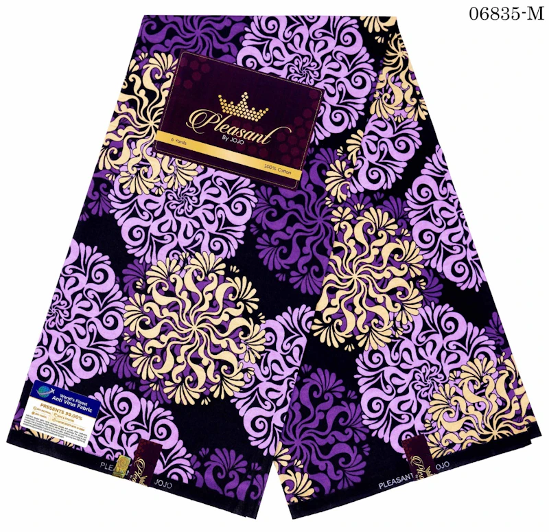 Purple and cream snowflakes pattern Ankara