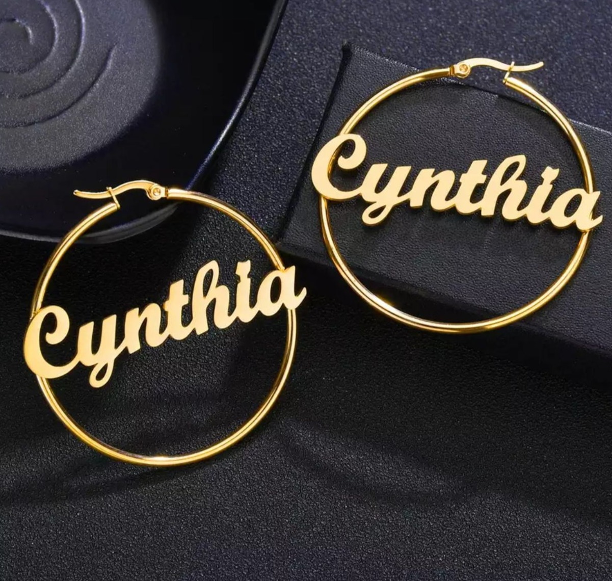 Custom Made Large Hoop Earrings With Your Name in Script Font order Any  Name Name Earrings in Yellow Gold, Rose Gold or Sterling Silver - Etsy