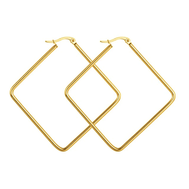 Square Hoops - Gold