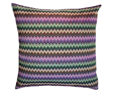 Cushion cover Zig-Zag, in green/violet, jacquard, 70x70 cm.