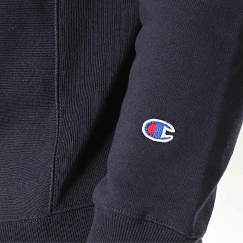 CHAMPION - SWEAT CREWNECK BLEU AVEC LOGO BRODÉ