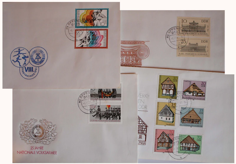 Briefe DDR Sammlerstücke, teils frankierte Briefe, Blankobriefe, 10 Stück
