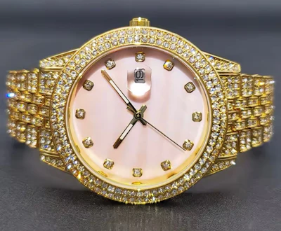 PRE ORDER ONLY Solid gold pink bling watch 