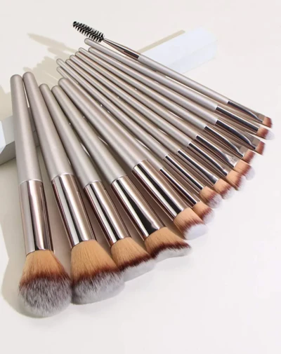 Silver Makeup Brush Set