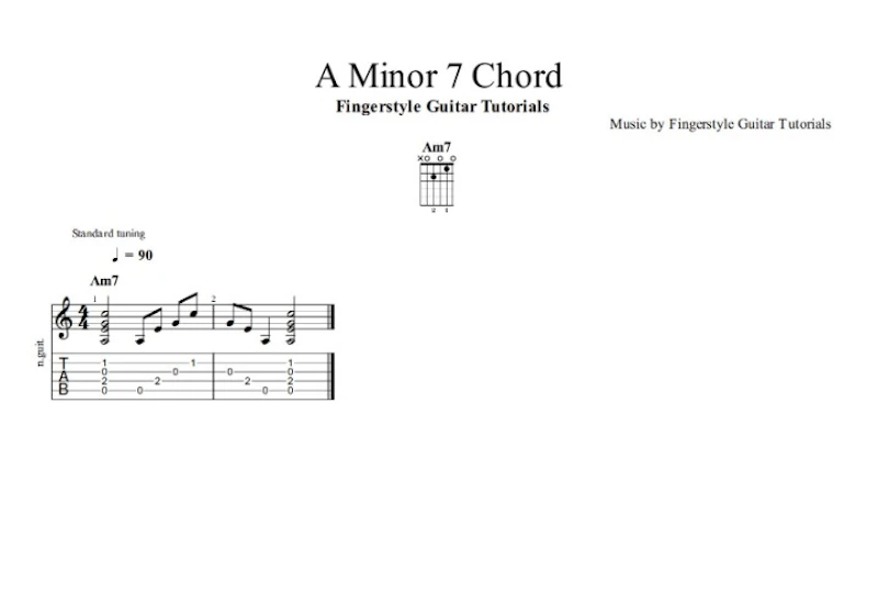 A Minor 7 Chord - TABS & Sheet Music