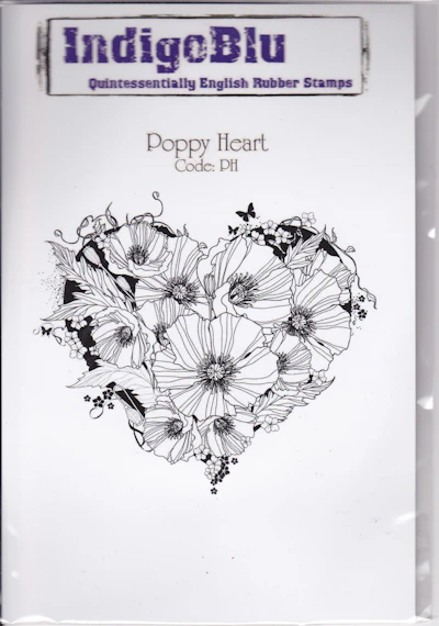Indigo Blu A6 Stempel "Poppy Heart"