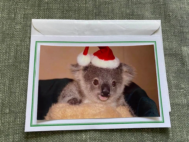 Klappkarte mit Umschlag - "Frohe Weihnachten und einen guten Rutsch ins Neue Jahr"