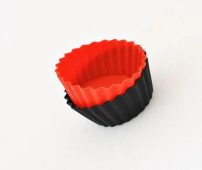 2 PACK Bento Round Silicone cup - Red / Black