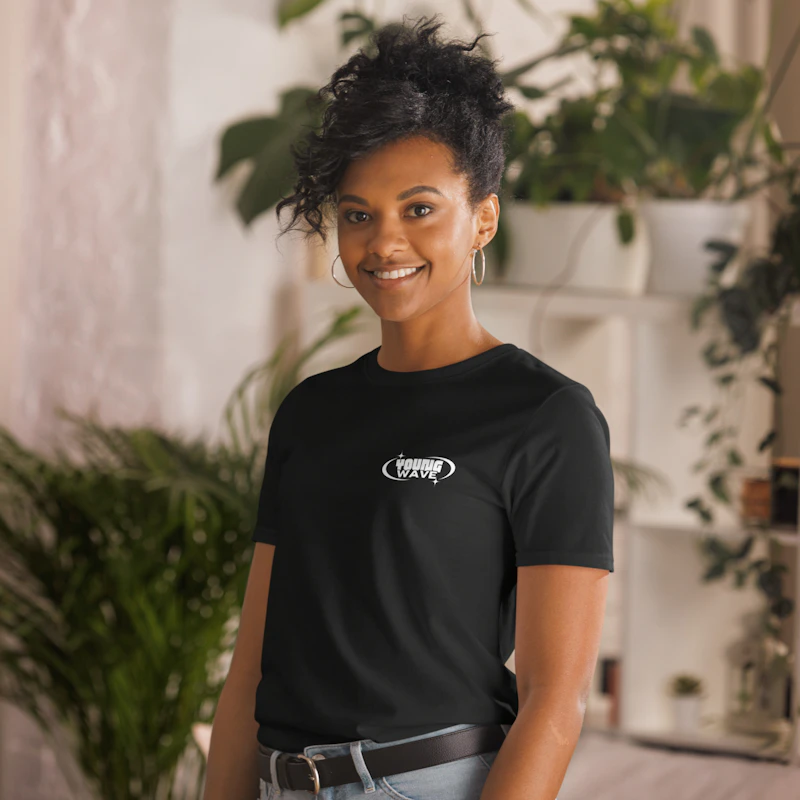black T-shirt