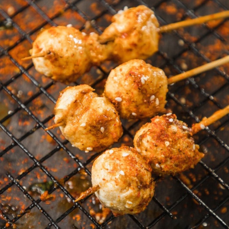 Fried Noodles with Scallops+BBQ Mushrooms+BBQ Meatballs+BBQ Cuttlefish Balls+Grilled Chicken Wings+10 BBQ Pork Sticks (寶翠順德婆婆)