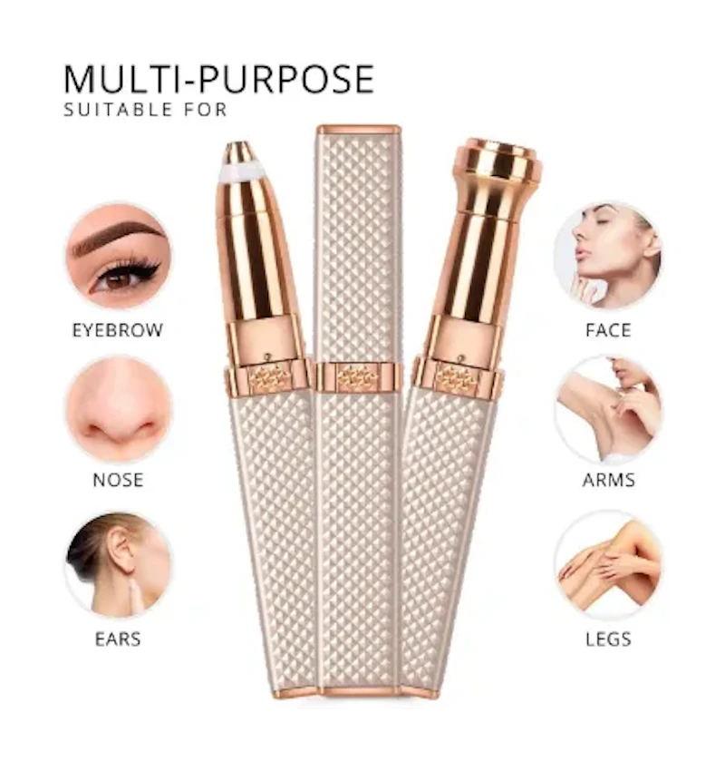 2 In 1 Rechargeable Hair Remover Electric Eyebrow Trimmer For Women