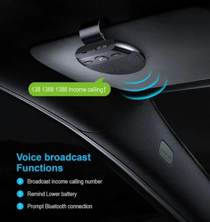Bluetooth wireless hands free car speaker