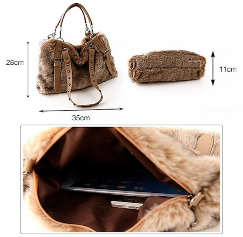 Large capacity multi carry fur bag