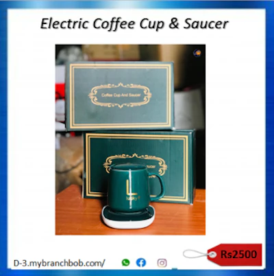 ☆ Electric Coffee Cup & Saucer  • Ceramic 