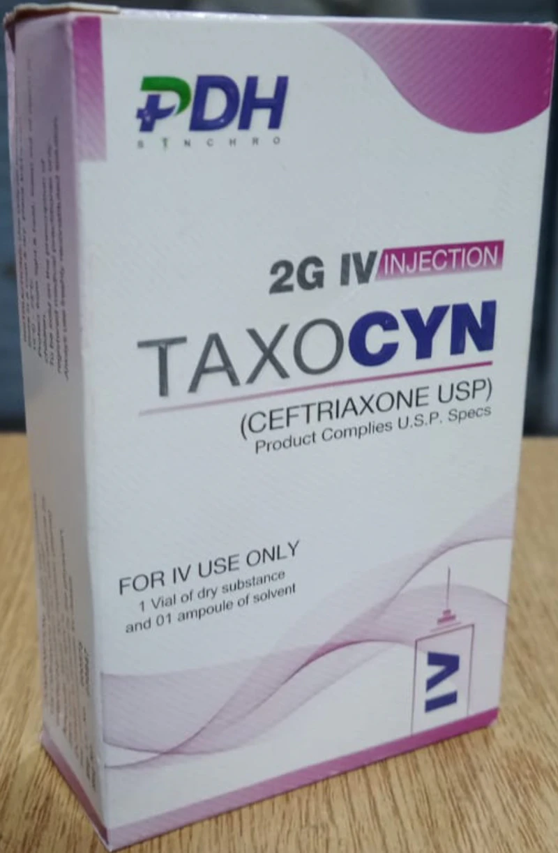 Taxocyn 2gm IV (Ceftriaxone Sodium) injection 