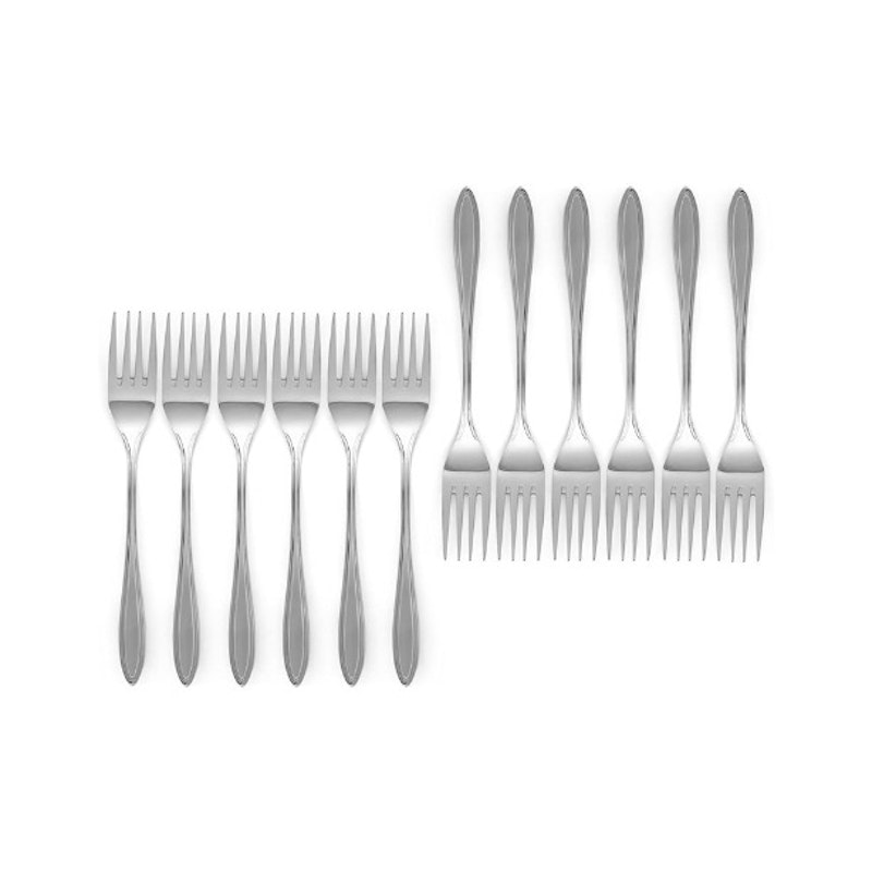 Royal 12-Piece Table Forks Set - 18/10 Stainless Steel Dinner Forks, Mirror Polished Flatware Utensils - Great Salad Forks, Use for Home, Kitchen, or Restaurant