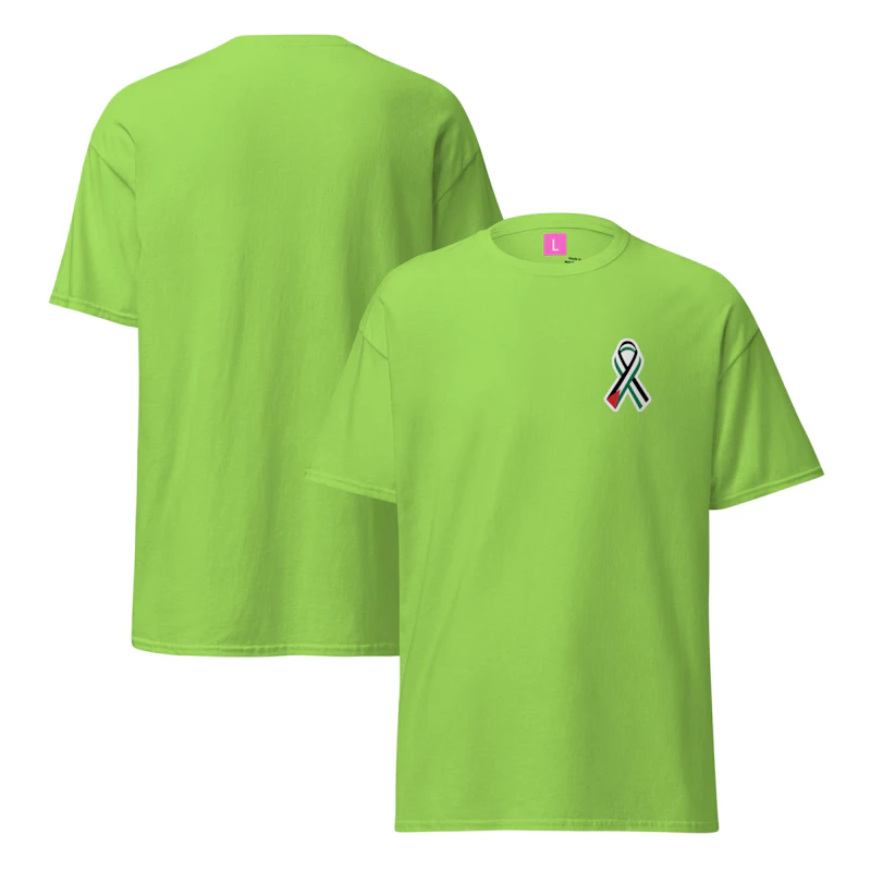 Palestinian flag ribbon black t shirt