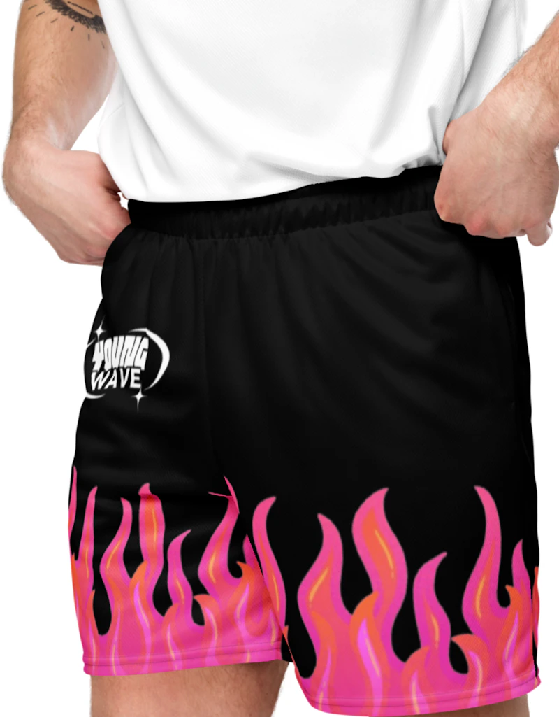 flame mesh shorts