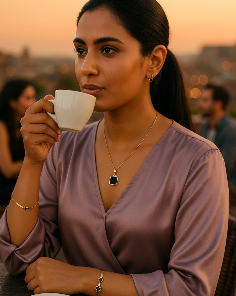 Exclusive Square Necklace and Bracelet