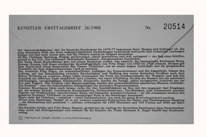 Robbert´s Briefmarken FDC Bund 1988 Freimarken : Sehenswürdigkeiten, MiNr. 1379-81