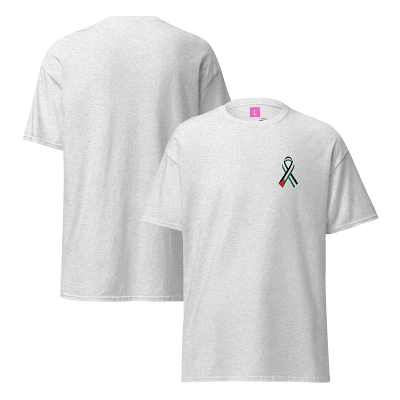 Palestinian flag ribbon black t shirt