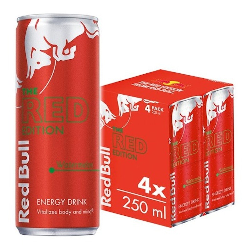Red Bull Energy Drink Red Edition Watermelon Cans 4 x 250ml